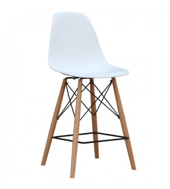 Fine Mod Imports FMI10110-25s-WHITE Woodleg Counter Chair Square Base, White Fine Mod Imports FMI10110-25s-WHITE Woodleg Counter Chair Square Base, White